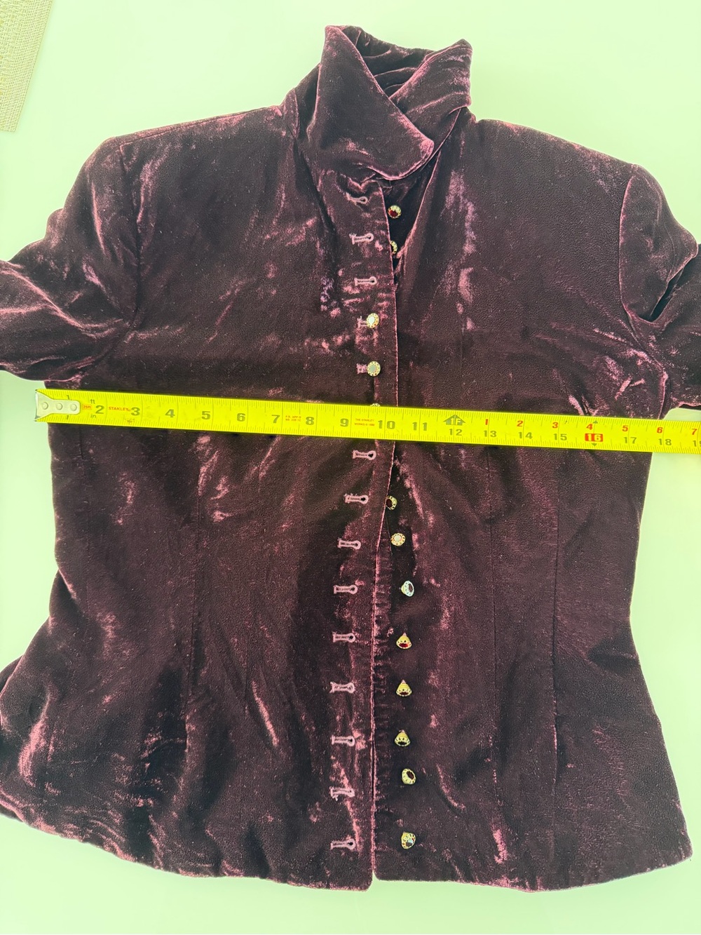 Ralph Lauren Velvet Button-Down Shirt in Deep Plum - Picture 10 of 11